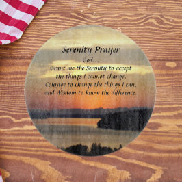Serenity Prayer Orange Seascape Sunset Schneidebrett