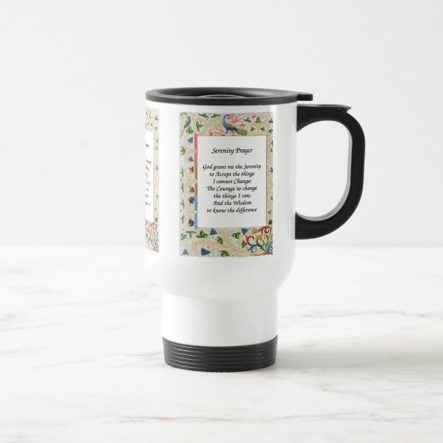 Serenity Prayer Peacock Motivierend Travel Mug Reisebecher (Rechts)