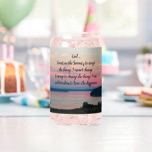 Serenity Prayer Pink Seascape Sunset Dosenglas