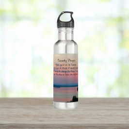 Serenity Prayer Pink Seascape Sunset Edelstahlflasche