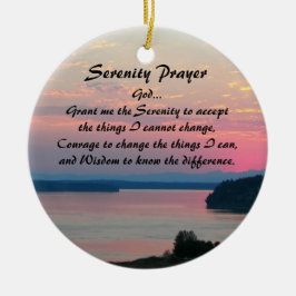 Serenity Prayer Pink Seascape Sunset Foto Keramik Ornament