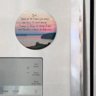 Serenity Prayer Pink Seascape Sunset Magnet