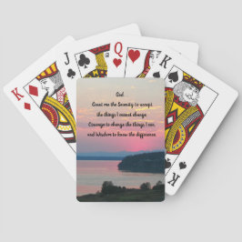 Serenity Prayer Pink Seascape Sunset Spielkarten