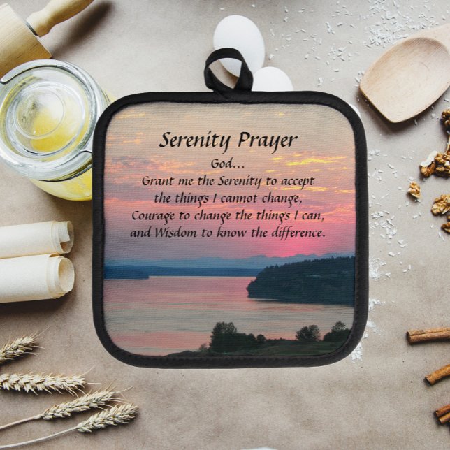 Serenity Prayer Pink Seascape Sunset Topflappen (In Situ)