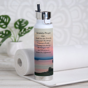 Serenity Prayer Pink Seascape Sunset Trinkflasche