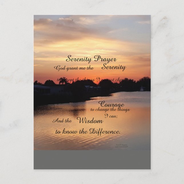 SERENITY PRAYER POSTCARD POSTKARTE (Vorderseite)
