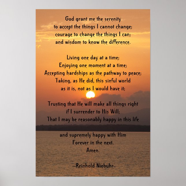 Serenity Prayer Poster (Vorne)