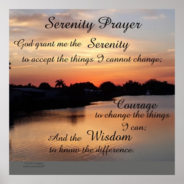 SERENITY PRAYER POSTER (Vorne)