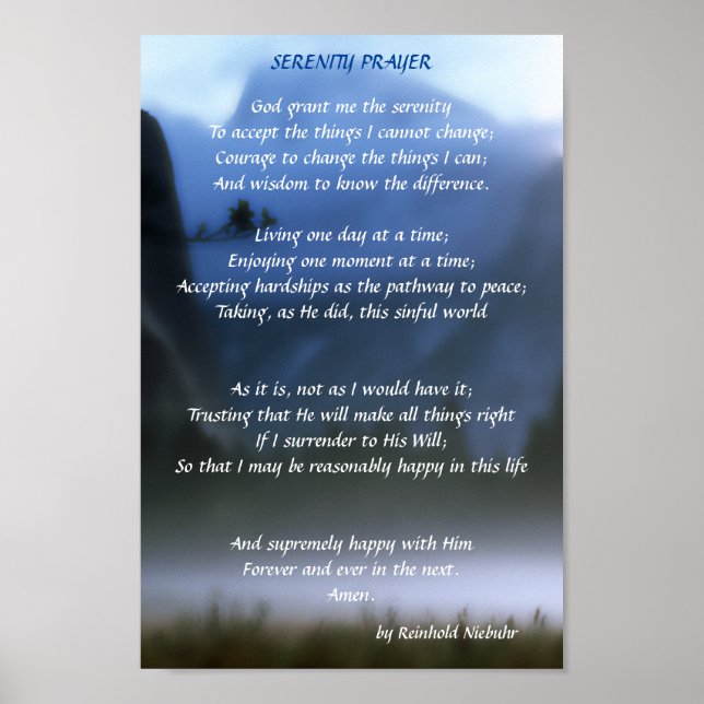 Serenity Prayer Poster (Vorne)