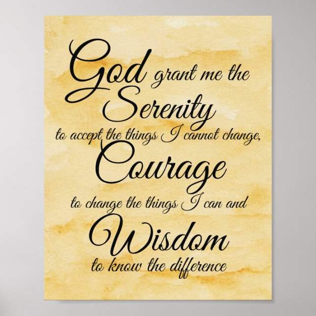 Serenity Prayer Poster (Vorne)