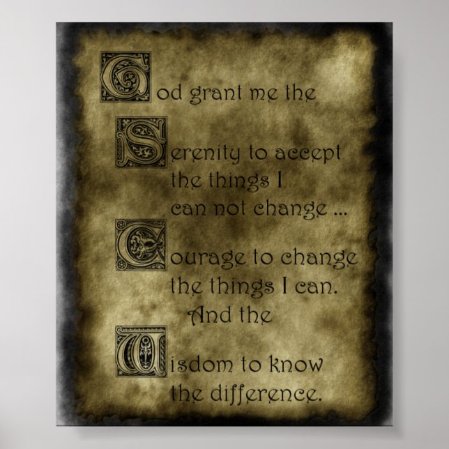 Serenity Prayer Poster (Vorne)