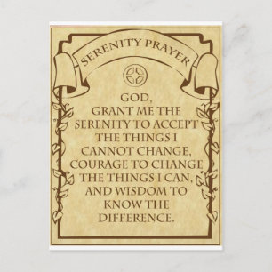 SERENITY PRAYER POSTKARTE