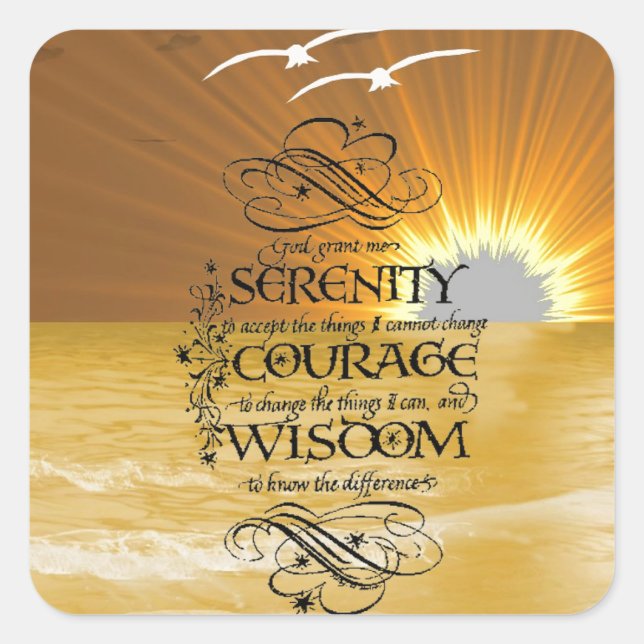 Serenity Prayer Quadratischer Aufkleber (Vorderseite)