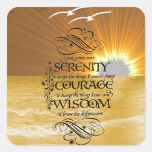 Serenity Prayer Quadratischer Aufkleber