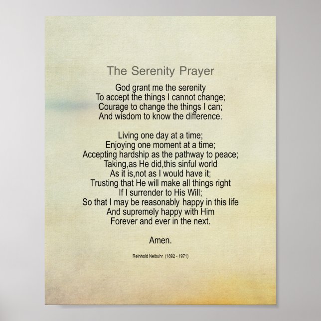 Serenity Prayer Quote Vintage Style  Poster (Vorne)