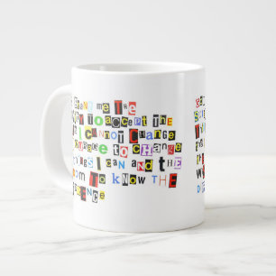 Serenity Prayer Ransom Note Jumbo-Tasse