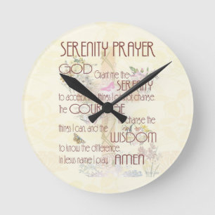 Serenity Prayer Runde Wanduhr