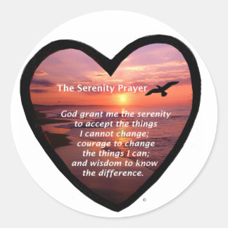 Serenity Prayer Runder Aufkleber