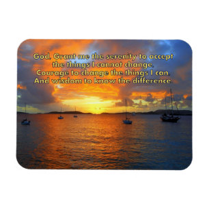 Serenity Prayer Sailboote bei Sunset Magnet