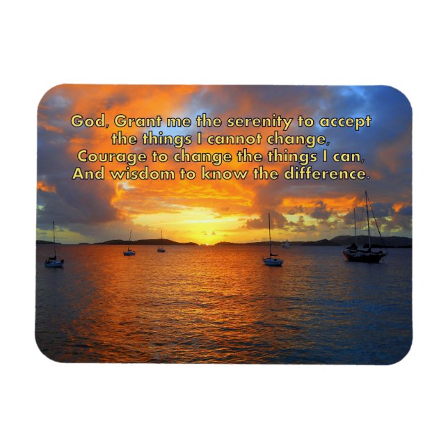 Serenity Prayer Sailboote bei Sunset Magnet (Horizontal)