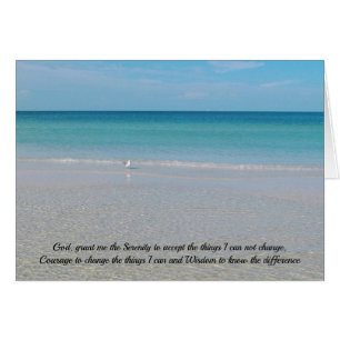 Serenity Prayer Sea Gull an the Beach
