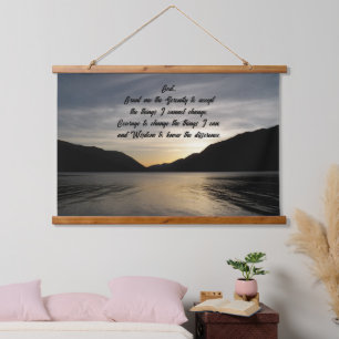 Serenity Prayer Silhouette Foto Wandteppich Mit Holzrahmen