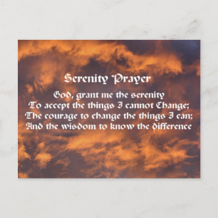 Serenity Prayer Sky Clouds Affirmations Postcard Postkarte