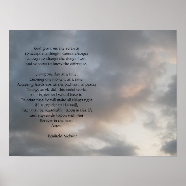 Serenity Prayer Sky poster (Vorne)