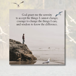 Serenity Prayer Strand Szene mit Möwen Poster