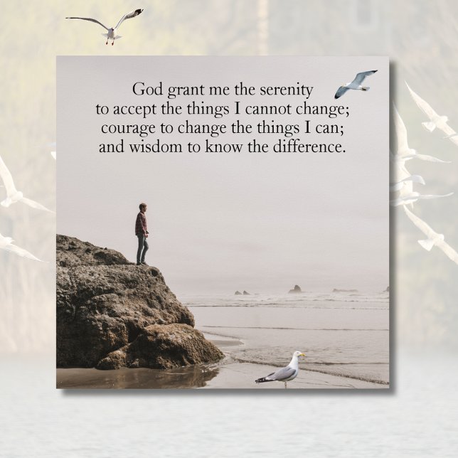 Serenity Prayer Strand Szene mit Möwen Poster (Serenity Prayer Beach scene with seagulls)