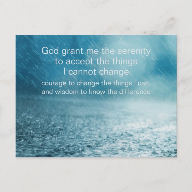 Serenity Prayer - Straße mit Regenfoto Postkarte (Vorderseite)