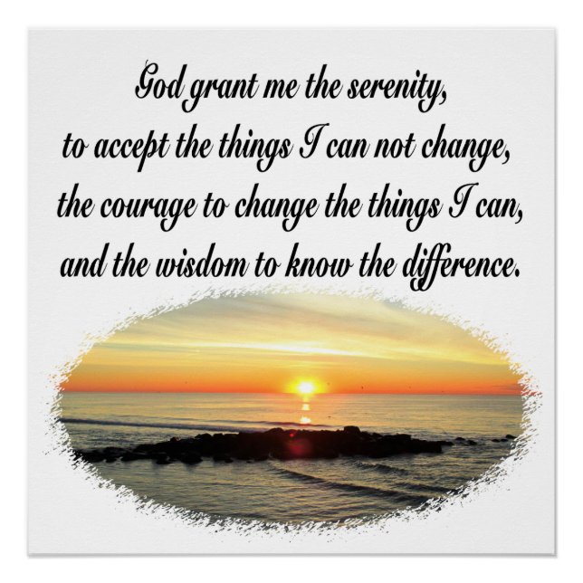 SERENITY PRAYER SUNRISE FOTO DESIGN POSTER (Vorderseite)
