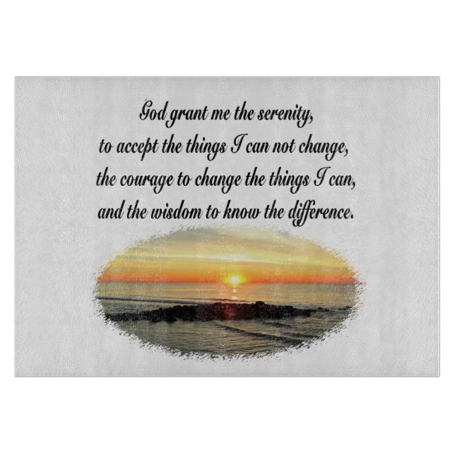 SERENITY PRAYER SUNRISE FOTO DESIGN SCHNEIDEBRETT (Vorderseite)