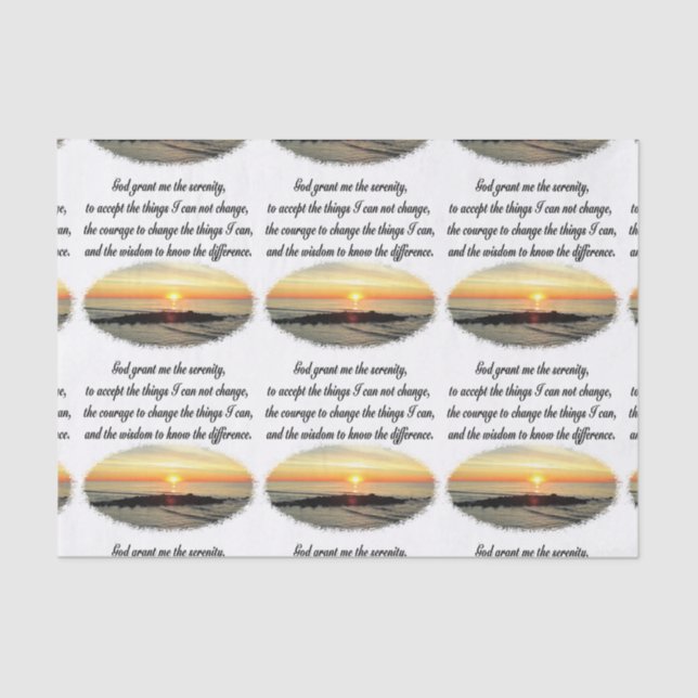 SERENITY PRAYER SUNRISE FOTO DESIGN SEIDENPAPIER (Vorderseite)