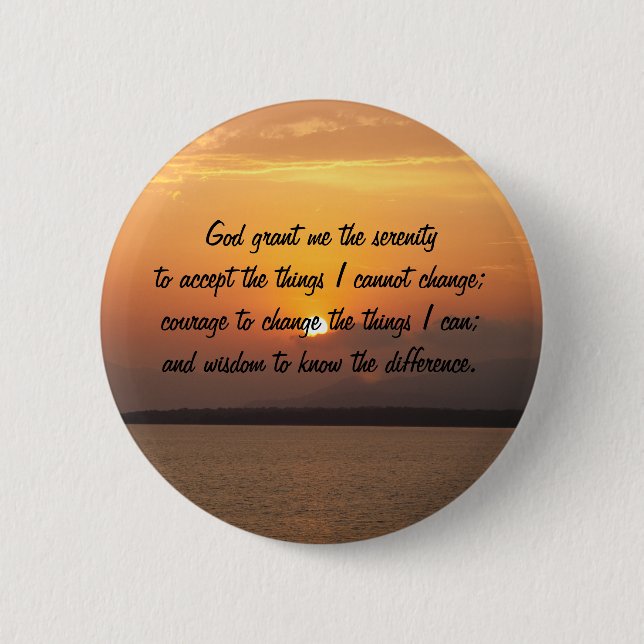 Serenity Prayer Sunset Button (Vorderseite)