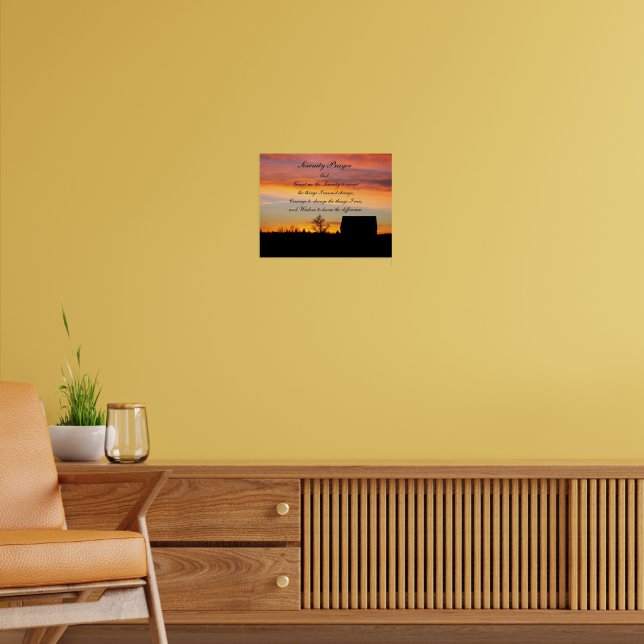 Serenity Prayer Sunset Silhouette Fotografisch Poster (Wohnzimmer 2)