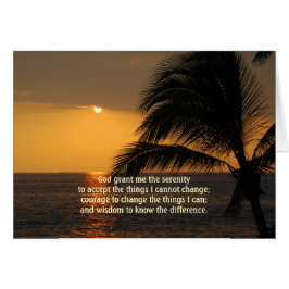 Serenity Prayer Tropical Sunset Card