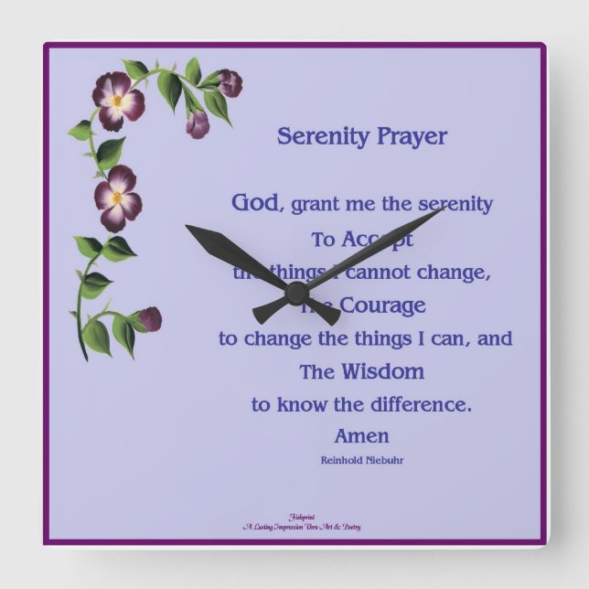 Serenity Prayer Uhr (Vorderseite)
