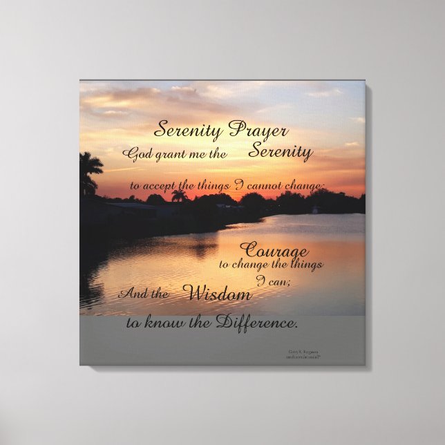 SERENITY PRAYER WALL PANEL LEINWANDDRUCK (Vorderseite)