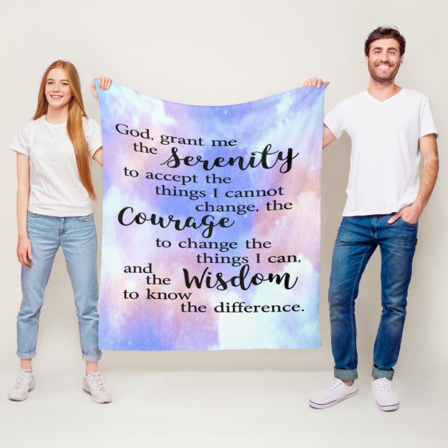 Serenity Prayer Watercolor Fleece Blanket (Beispiel)