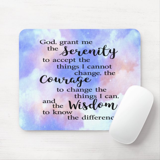 Serenity Prayer Watercolor Mouse Pad Mousepad (Mit Mouse)