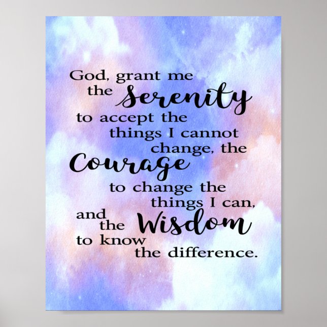 Serenity Prayer Watercolor Poster (Vorne)