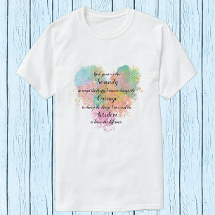 Serenity Prayer Watercolor T - Shirt