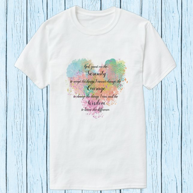 Serenity Prayer Watercolor T - Shirt (Von Creator hochgeladen)