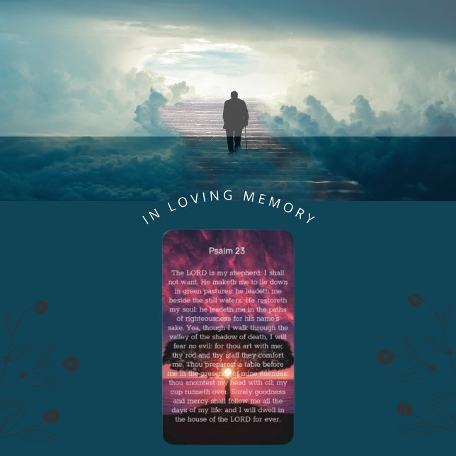 SERENITY Psalm 23 Sunset Memorial Prayer Card Visitenkarte (Von Creator hochgeladen)