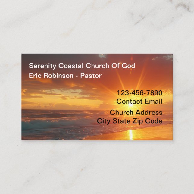 Serenity Spirituelle Church Sunset Business Cards Visitenkarte (Vorderseite)