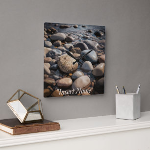 Serenity Stones Quadratische Wanduhr