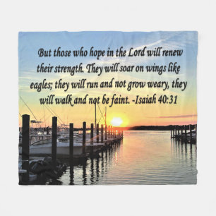 SERENITY SUNSET ISAIAH 40:31 FLEECEDECKE