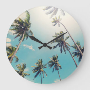 Serenity Tropische Strandlandschaft Große Wanduhr