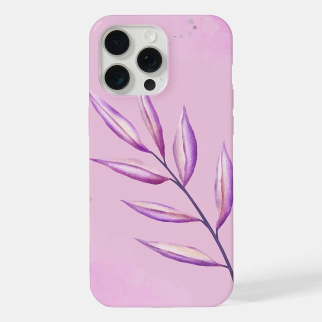 'Serenity Veilchenblatt' Minimalist iPhone 15 Pro  Hülle (Rückseite)